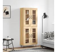 Buffet haut Chêne sonoma 69,5x34x180 cm Bois d'ingénierie Marron G
