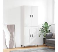 vidaXL Buffet haut 3195859 69,5x34x180 cm Bois d'ingénierie Blanc