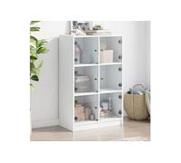 vidaXL Buffet haut avec portes blanc 68x37x109 cm bois d'ingénierie