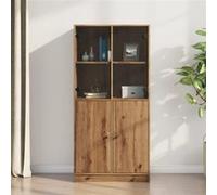 vidaXL Buffet haut avec portes chêne artisanal en bois d'ingénierie Marron