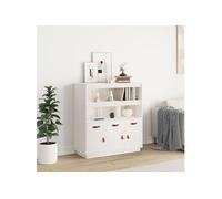 Buffet haut Blanc 100x40x108,5 cm Bois massif de pin