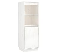 Buffet haut Blanc 37x34x110 cm Bois massif de pin