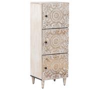 Buffet Haut Blanc 40 x 33,5 x 110 cm Bois de mangue massif