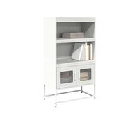 vidaXL Buffet haut 853373 – en acier 68x39x123 cm – Blanc