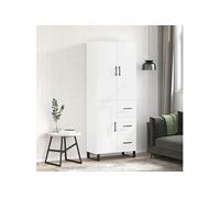 vidaXL Buffet haut Blanc 69,5x34x180 cm Bois d'ingénierie, buffet, armoire latérale, armoire de rangement, armoire, buffets, armoire haute Blanc G