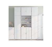 Buffet haut blanc 80x42,5x249 cm bois d ingénierie Blanc G