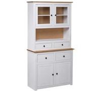 vidaXL Buffet haut Blanc 93x40,5x180 cm Pin Gamme Panama