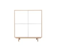 Buffet haut scandinave bois et blanc 4 portes L110 cm SID