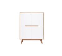 Buffet scandinave haut 4 portes bois et blanc - MILIBOO - HELIA