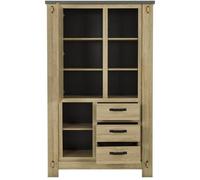 Gami Buffet haut BROCELIANDE – 1 porte, 3 tiroirs, chêne clair, 124×50×202 cm