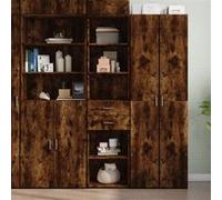 vidaXL Buffet haut chêne fumé 45x42,5x185 cm bois d'ingénierie, buffet, placard, armoire latérale, armoire, armoire de 3281452