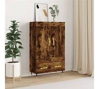 Buffet haut chêne fumé 69,5x31x115 cm bois d ingénierie