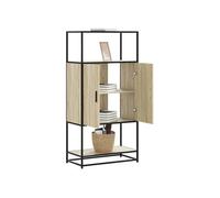Buffet haut chêne sonoma 68x35x139 cm bois d'ingénierie métal, armoire latérale, armoire de rangement haute, vitrine 849040