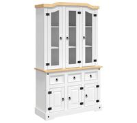 vidaXL Buffet haut Corona – en pin mexicain massif blanc 112x43x196 cm