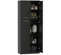 Buffet haut cuisine - HOMCOM - 2 portes et étagères réglables - style moderne - bois - 59 x 31 x 155 cm - noir
