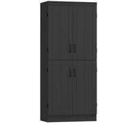 Buffet haut cuisine - HOMCOM - 4 portes à 6 niveaux et étagères réglables - MDF - 76 x 40 x 176,7 cm - noir