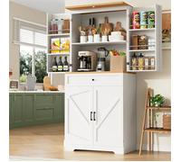 Buffet Haut Cuisine-Meuble de Rangement-Armoire-Vaisselier-Hauteur 180cm-avec Tiroir-Placards-Étagères Réglables-pour Salon