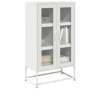 Buffet haut de rangement - vidaXL - acier - blanc - 2 portes - 6 compartiments - avec poignées - armoire de cuisine - 68 x 39 x 123