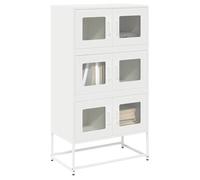Buffet haut de rangement - vidaXL - acier - blanc - 6 portes - 6 compartiments - avec poignées - armoire de cuisine - 68 x 39 x 123