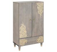 vidaXL Haut Armoire avec étagère Gris et or 60 x 33.5 x 100 cm