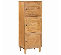 Buffet haut en bois de manguier - vidaXL - Marron clair - 40x33x110 cm - Bois de manguier massif - 3 étagères - 3 portes