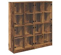 Buffet haut en bois d'ingénierie - vidaXL - 136x37x142 cm - Bois ancien - 8 portes - Grande capacité - Design moderne