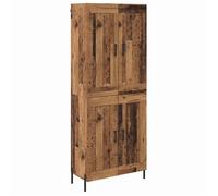 Buffet haut en bois d'ingénierie - vidaXL - Bois Ancien - 69 5 x 34 x 180 cm - 4 portes - Poids maximal 60 kg