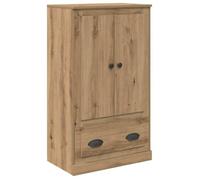Buffet haut en bois d'ingénierie - vidaXL - Chêne artisanal - 60x35.5x103.5 cm - Avec tiroir - 2 portes - Poignées mates