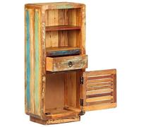Buffet haut en bois massif vieilli - 45 x 32 x 110 cm - Pour salon, salle de rangement, chambre à coucher, cuisine