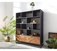 Buffet-haut Famke 120 cm Mango Teck 10 compartiments 2 portes