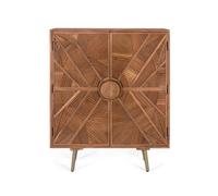 Buffet haut - Giner y Colomer - Bois de manguier - Portes sculptées - Pieds laiton
