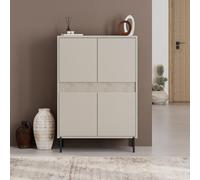 Buffet haut GRETA - Crème - 4 portes - 85 x 40 x 123 cm