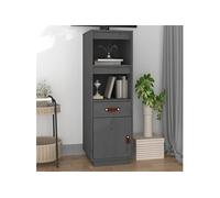 vidaXL Buffet haut Gris 34x40x108,5 cm Bois massif de pin