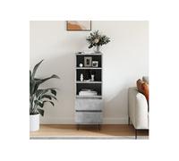 vidaXL Buffet haut Gris béton 40x36x110 cm Bois d'ingénierie