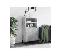 vidaXL Buffet haut Gris béton 60x36x110 cm Bois d'ingénierie