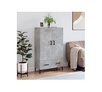 vidaXL Buffet haut gris béton en bois d'ingénierie 69,5 x 31 x 115 cm