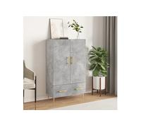 vidaXL Buffet haut gris béton 69,5x31x115 cm bois d'ingénierie