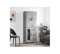vidaXL Buffet haut Gris béton 69,5x34x180 cm Bois d'ingénierie