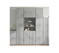 Buffet haut gris béton 80x42,5x249 cm bois d ingénierie Gris G