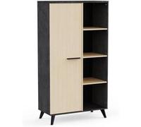 Buffet haut H 153 9 cm KENT Chene de fil Sidewalk 1 porte 4 niches