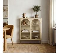 Buffet haut Klippestad acier verre trempé 95 x 80 x 35 cm camel