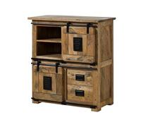 Buffet haut Manguier natur laqué 90x45x100 cm (BxTxH) RAILWAY #1005
