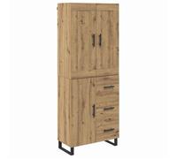 Buffet haut moderne - vidaXL - Chêne artisanal - 69,5 x 34 x 180 cm - Bois d'ingénierie - 3 portes - Tiroir intégré