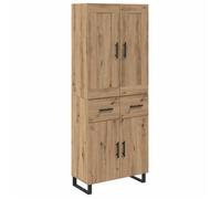 Buffet haut moderne - vidaXL - Chêne artisanal - 69,5 x 34 x 180 cm - Bois d'ingénierie - Avec tiroir - 4 portes