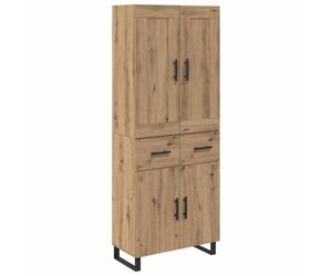 Buffet haut moderne - vidaXL - Chêne artisanal - 69 5 x 34 x 180 cm - Bois d'ingénierie - Avec tiroir - 4 portes