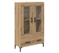 Buffet haut moderne - vidaXL - Chêne artisanal - 69 5x31x115 cm - Bois d'ingénierie - Pieds en métal noir