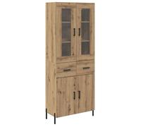 Buffet haut mural - vidaXL - 69,5 x 34 x 180 cm - Chêne artisanal - Bois d'ingénierie - 2 portes - 2 tiroirs