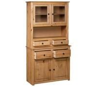 Buffet Haut Pin Massif Panama 93 x 40,5 x 180 cm | Meuble Rangement Stable, Grand Espace, Design Rustique, Facile a Assembler