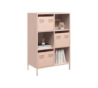 Buffet haut rose 68x39x103,5 cm acier, armoire à livres, armoire à livres moderne, étagère à livres, étagère et 851407