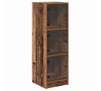 Buffet haut rustique - vidaXL - Bois ancien - 35x37x109 cm - 3 portes - Portes en verre - Bois d'ingénierie